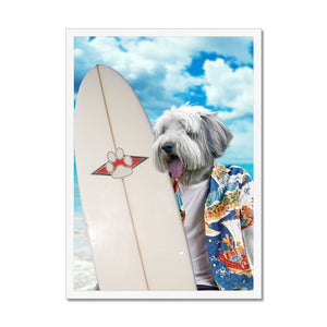 The Surfer: Custom Pet Portrait - Paw & Glory - Dog Portraits - Pet Portraits