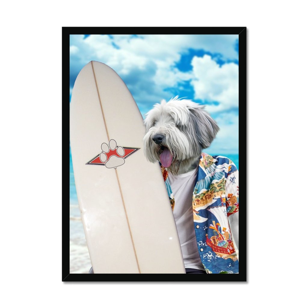 The Surfer: Custom Pet Portrait - Paw & Glory - Dog Portraits - Pet Portraits