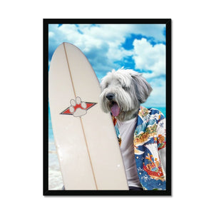 The Surfer: Custom Pet Portrait - Paw & Glory - Dog Portraits - Pet Portraits