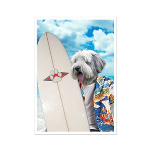 The Surfer: Custom Pet Portrait - Paw & Glory - Dog Portraits - Pet Portraits