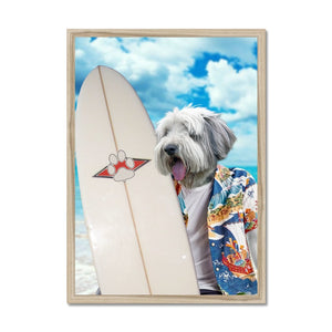 The Surfer: Custom Pet Portrait - Paw & Glory - Dog Portraits - Pet Portraits