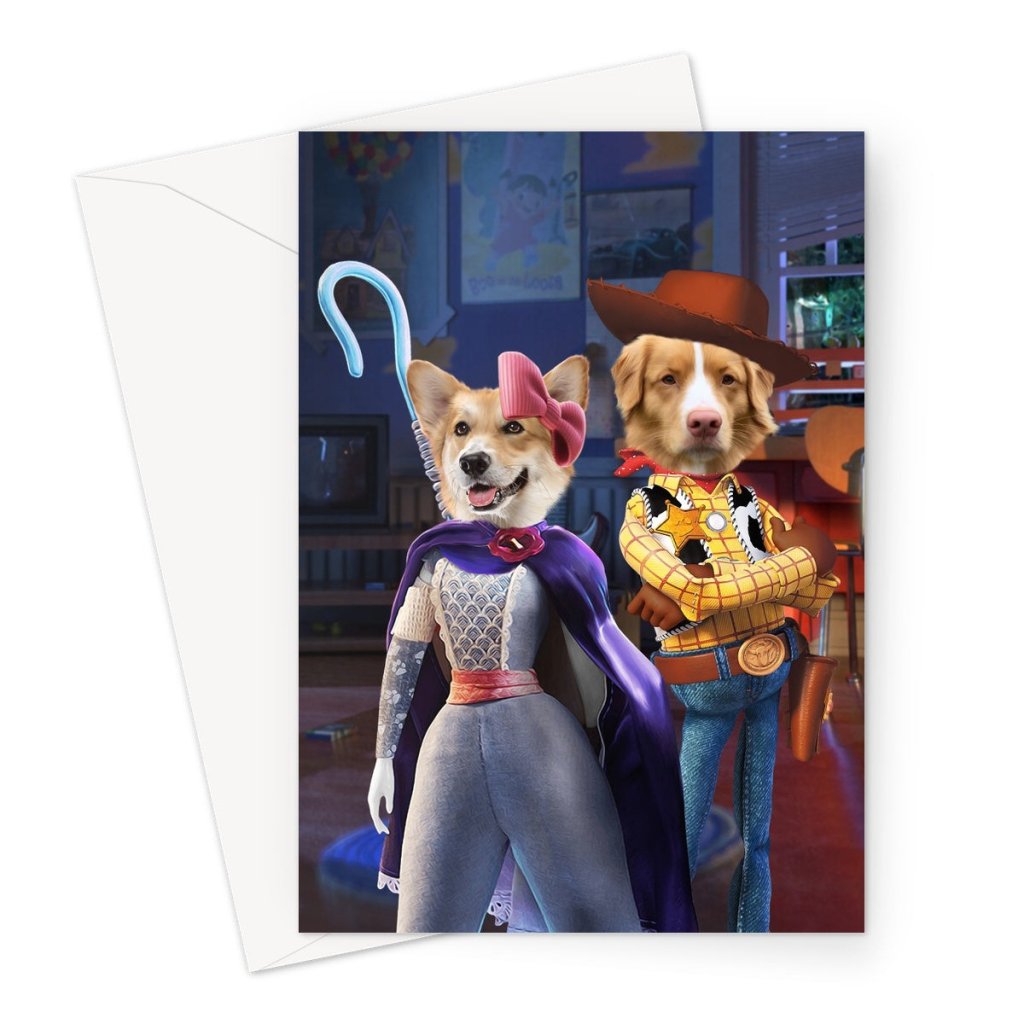 The Sweethearts (Toy Story Inspired): Custom Pet Greeting Card - Paw & Glory - Dog Portraits - Pet Portraits