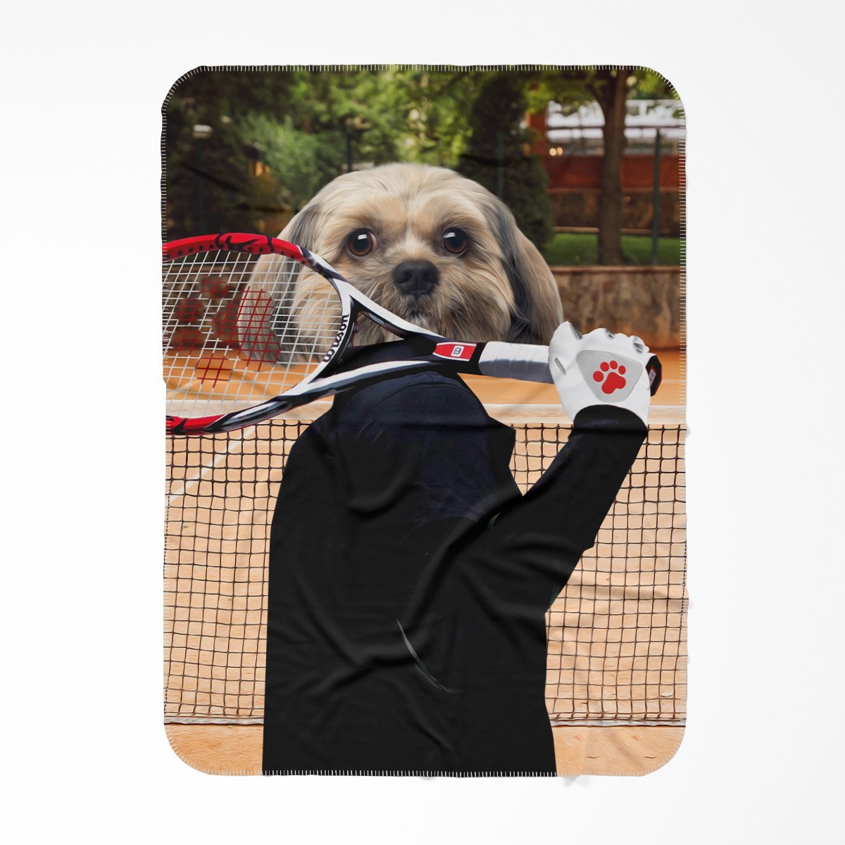 The Tennis Champion: Custom Pet Blanket - Paw & Glory - Dog Portraits - Pet Portraits