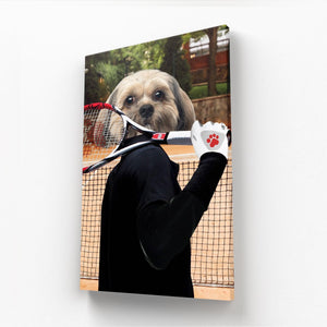 The Tennis Champion: Custom Pet Canvas - Paw & Glory - Dog Portraits - Pet Portraits