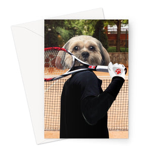 The Tennis Champion: Custom Pet Greeting Card - Paw & Glory - Dog Portraits - Pet Portraits