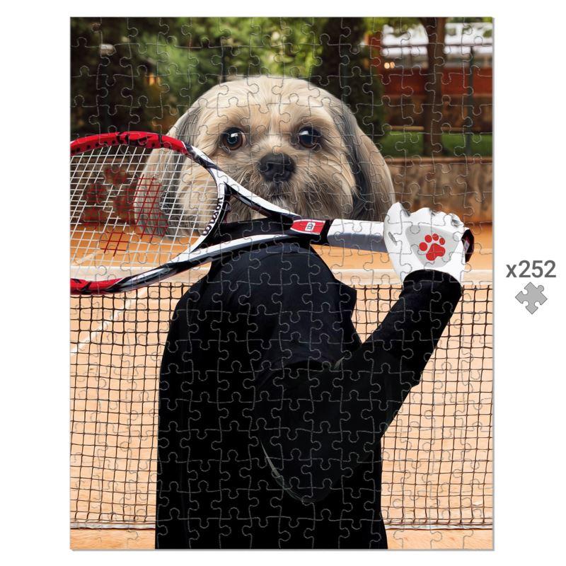 The Tennis Champion: Custom Pet Puzzle - Paw & Glory - Dog Portraits - Pet Portraits