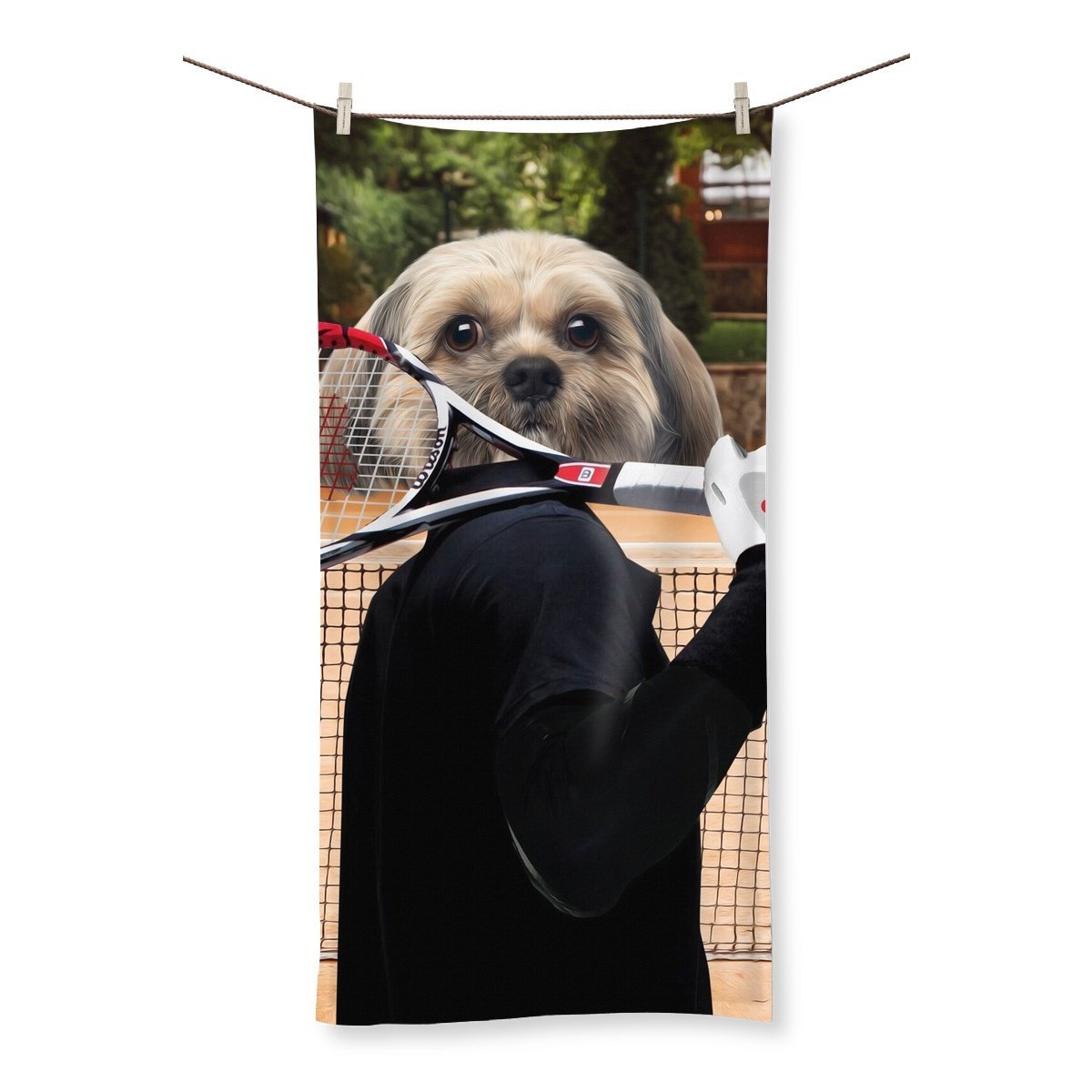 The Tennis Champion: Custom Pet Towel - Paw & Glory - Dog Portraits - Pet Portraits