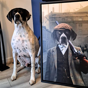 The Thug (Peaky Blinders Inspired): Custom Pet Canvas - Paw & Glory - Dog Portraits - Pet Portraits