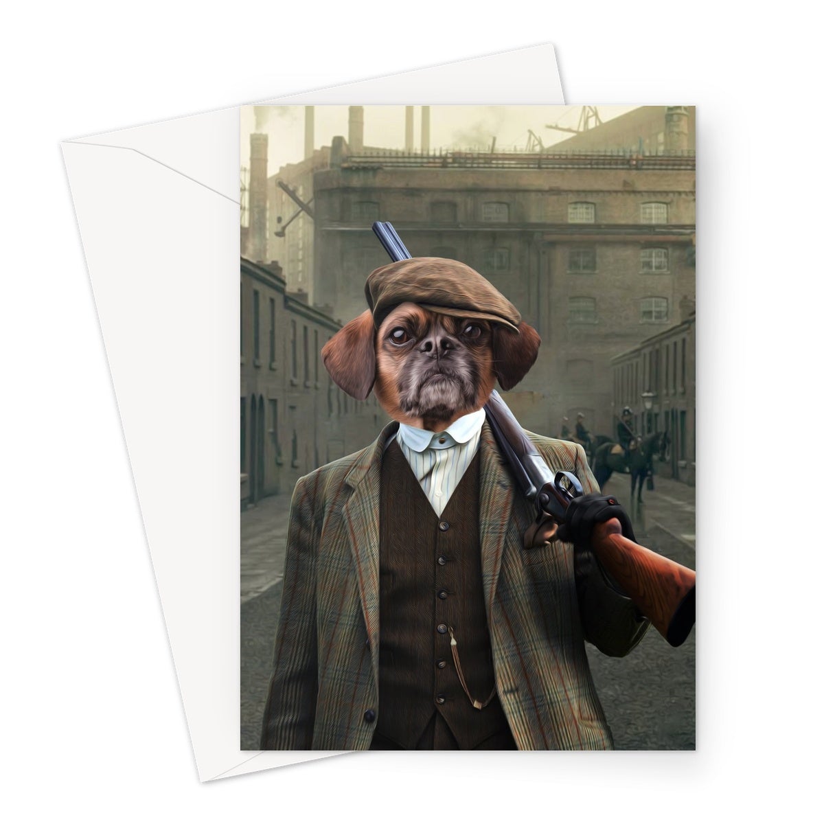 The Thug (Peaky Blinders Inspired): Custom Pet Greeting Card - Paw & Glory - Dog Portraits - Pet Portraits