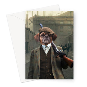 The Thug (Peaky Blinders Inspired): Custom Pet Greeting Card - Paw & Glory - Dog Portraits - Pet Portraits