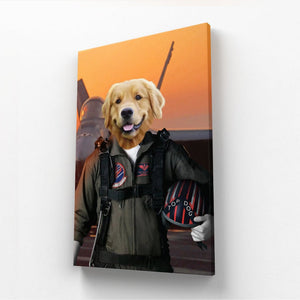 The Top Pilot: Custom Pet Canvas - Paw & Glory - Dog Portraits - Pet Portraits