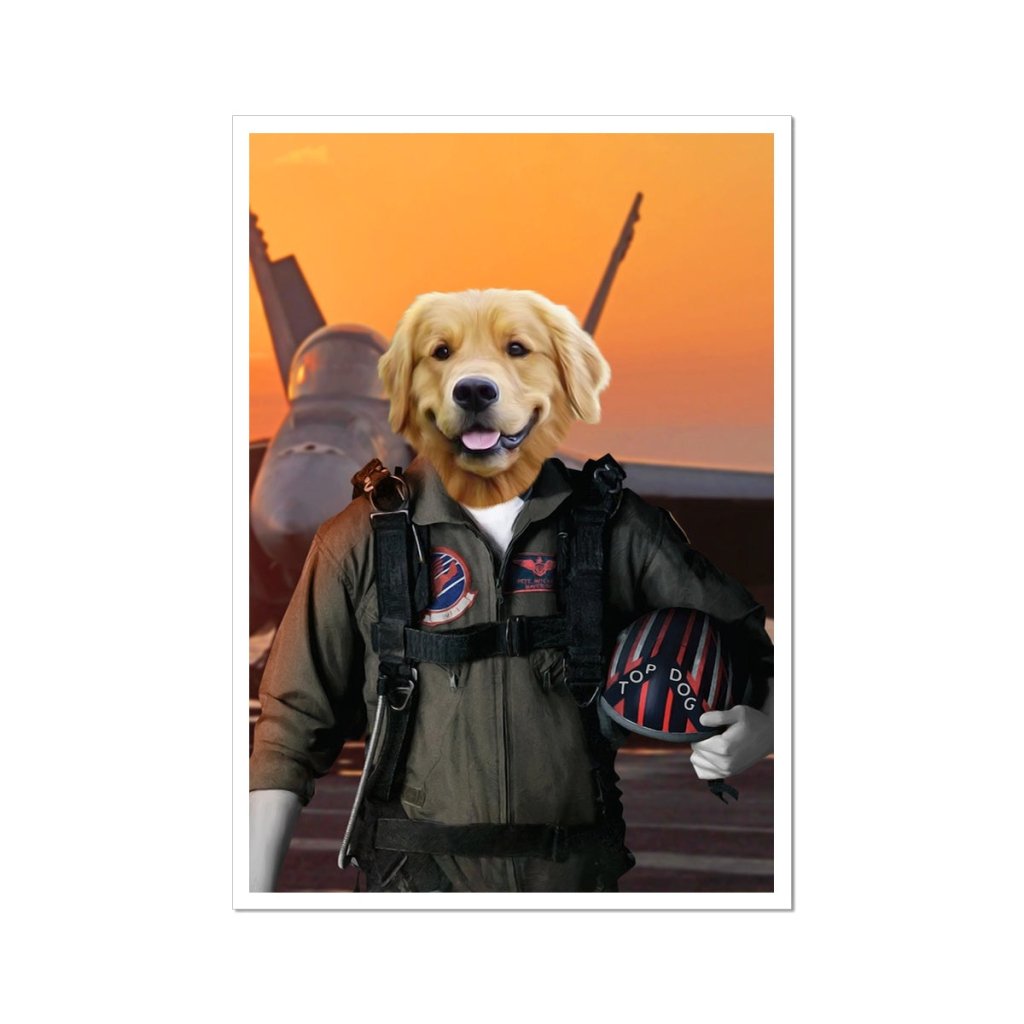 The Top Pilot: Custom Pet Portrait - Paw & Glory - Dog Portraits - Pet Portraits