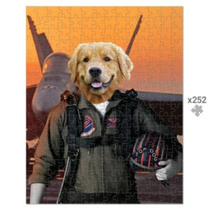 The Top Pilot: Custom Pet Puzzle - Paw & Glory - Dog Portraits - Pet Portraits