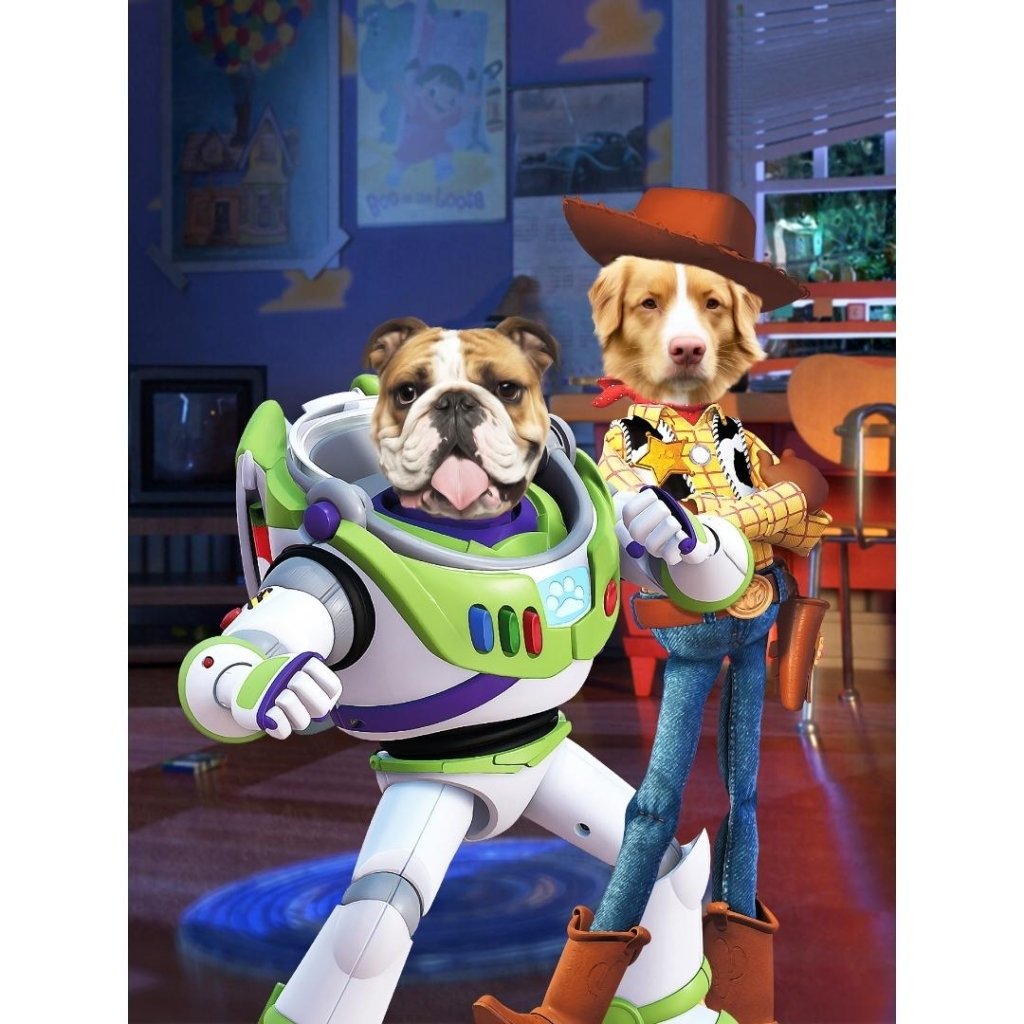 The Toy Besties (Toy Story Inspired): Custom Digital Download Pet Portrait - Paw & Glory - Dog Portraits - Pet Portraits