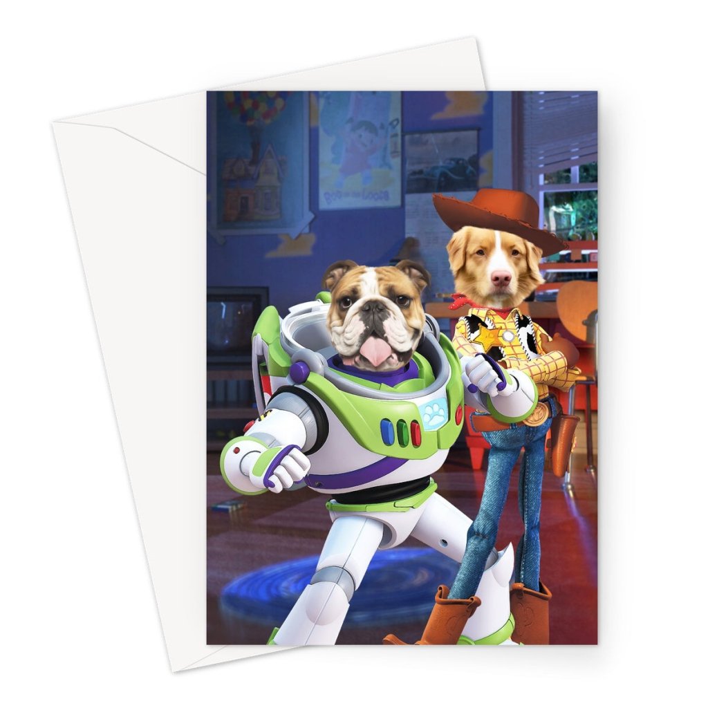 The Toy Besties (Toy Story Inspired): Custom Pet Greeting Card - Paw & Glory - Dog Portraits - Pet Portraits