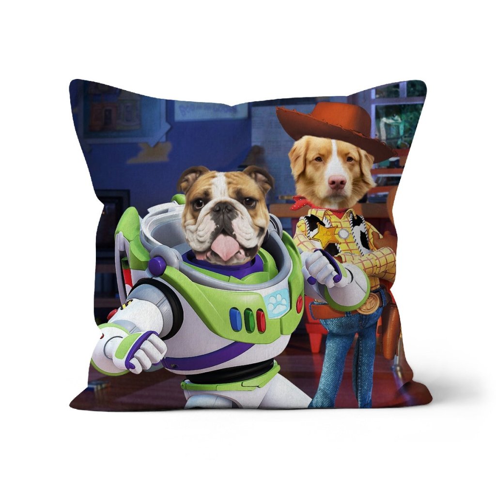 The Toy Besties (Toy Story Inspired): Custom Pet Pillow - Paw & Glory - Dog Portraits - Pet Portraits