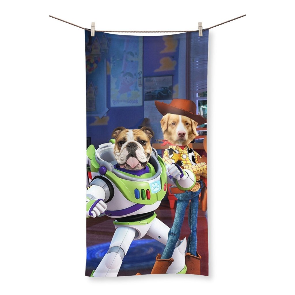 The Toy Besties (Toy Story Inspired): Custom Pet Towel - Paw & Glory - Dog Portraits - Pet Portraits