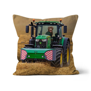 The Tractor: Custom Pet Pillow - Paw & Glory - Dog Portraits - Pet Portraits