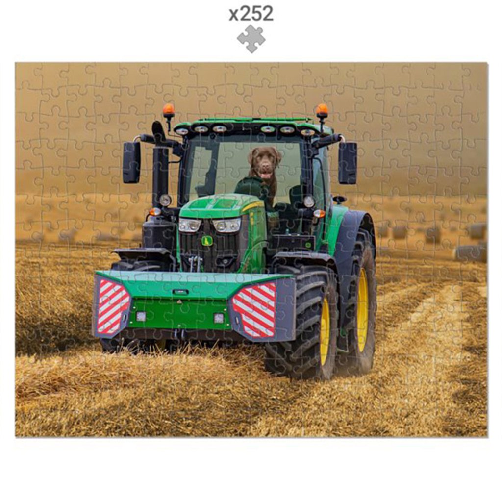 The Tractor: Custom Pet Puzzle - Paw & Glory - Dog Portraits - Pet Portraits