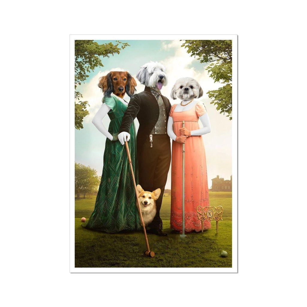 The Trio (Bridgerton Inspired): Custom Pet Poster - Paw & Glory - Dog Portraits - Pet Portraits