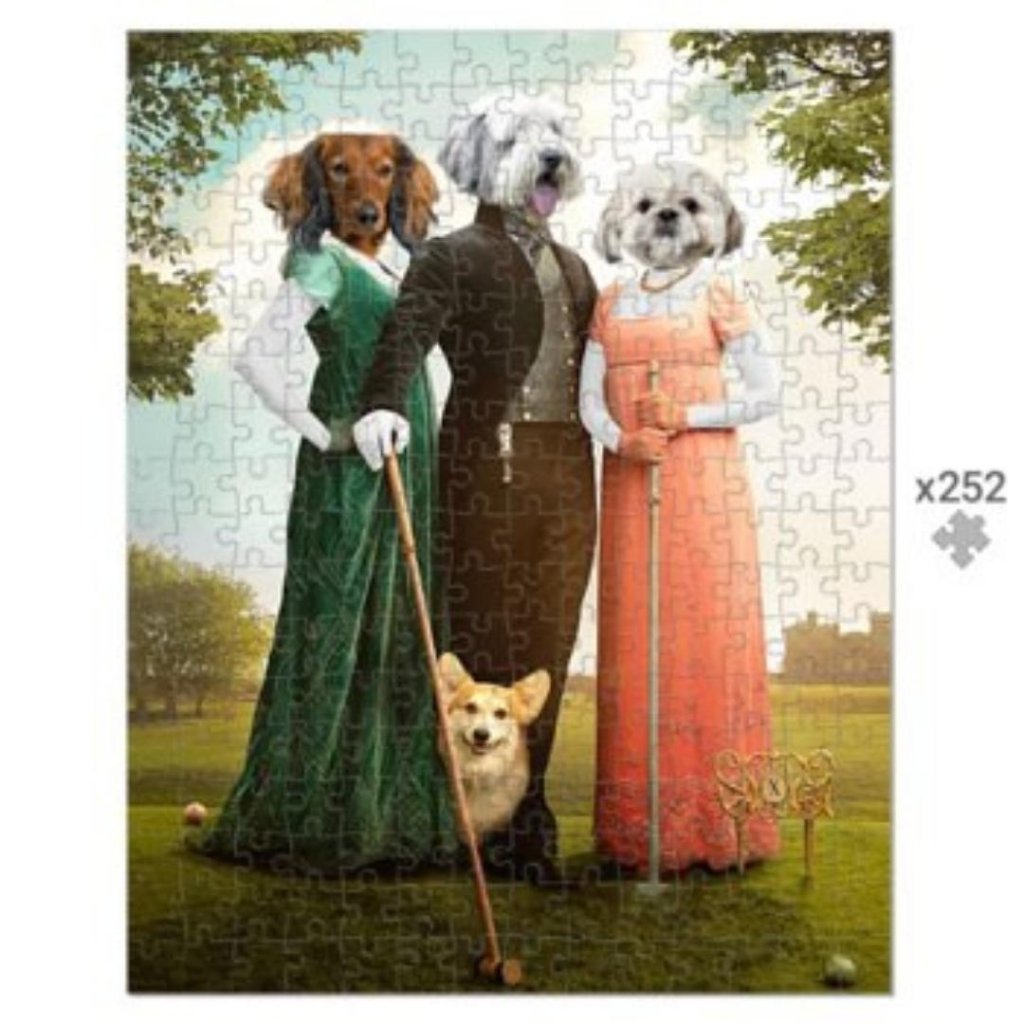 The Trio (Bridgerton Inspired): Custom Pet Puzzle - Paw & Glory - Dog Portraits - Pet Portraits