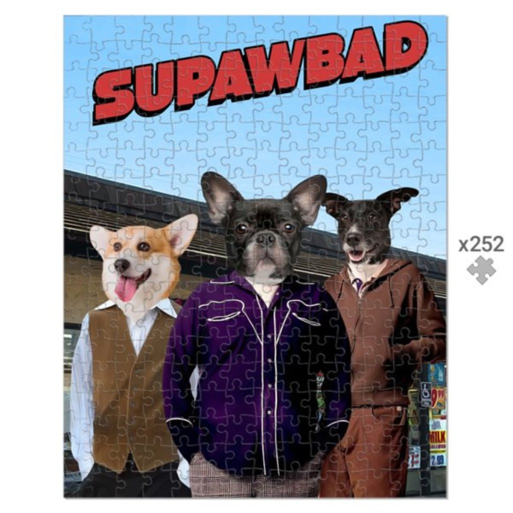 The Trio (Superbad Inspired): Custom Pet Puzzle - Paw & Glory - Dog Portraits - Pet Portraits