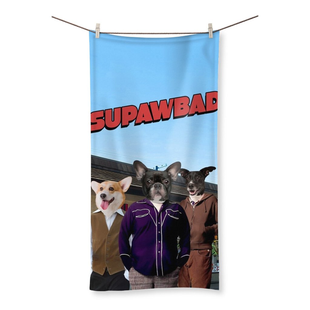 The Trio (Superbad Inspired): Custom Pet Towel - Paw & Glory - Dog Portraits - Pet Portraits