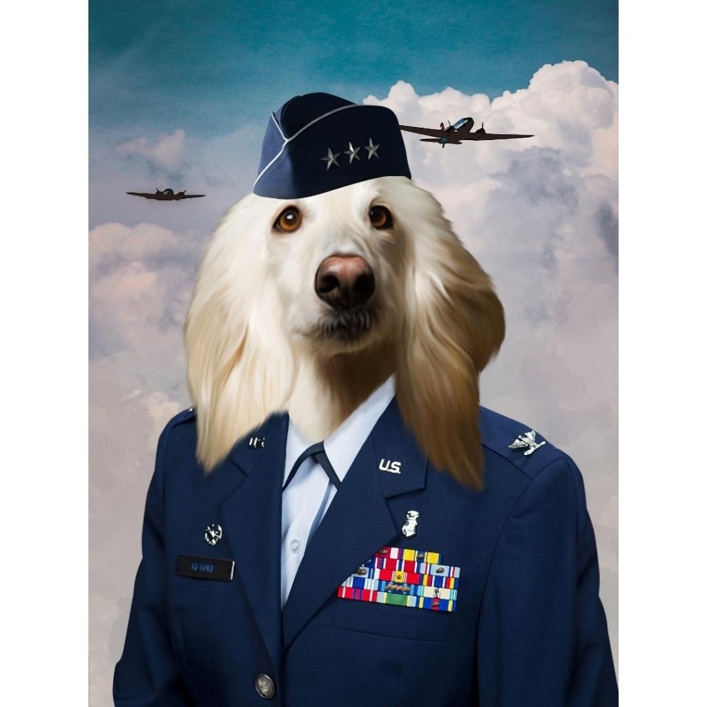 The US Female Airforce Officer: Custom Digital Download Pet Portrait - Paw & Glory - Dog Portraits - Pet Portraits