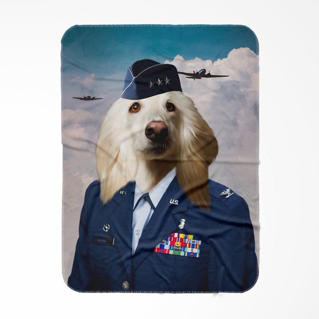 The US Female Airforce Officer: Custom Pet Blanket - Paw & Glory - Dog Portraits - Pet Portraits