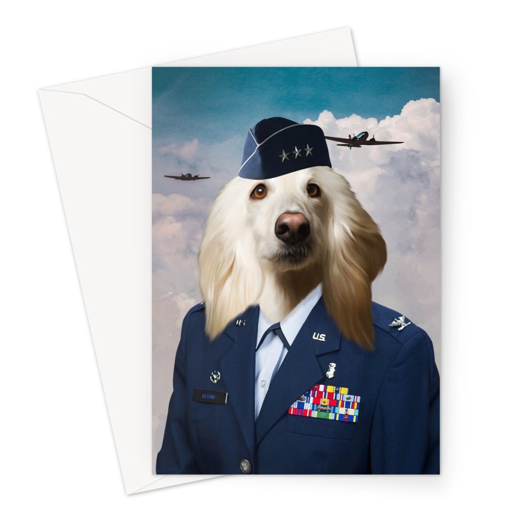 The US Female Airforce Officer: Custom Pet Greeting Card - Paw & Glory - Dog Portraits - Pet Portraits