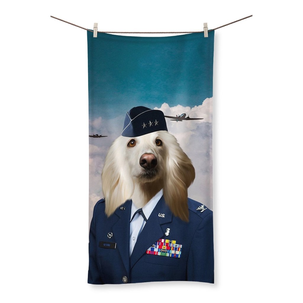 The US Female Airforce Officer: Custom Pet Towel - Paw & Glory - Dog Portraits - Pet Portraits