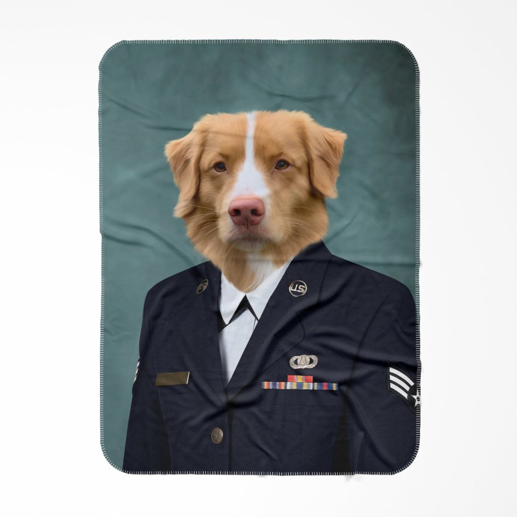 The US Female Navy Officer: Custom Pet Blanket - Paw & Glory - Dog Portraits - Pet Portraits