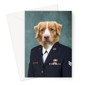 The US Female Navy Officer: Custom Pet Greeting Card - Paw & Glory - Dog Portraits - Pet Portraits