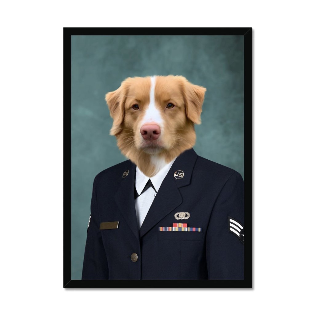 The US Female Navy Officer: Custom Pet Portrait - Paw & Glory - Dog Portraits - Pet Portraits