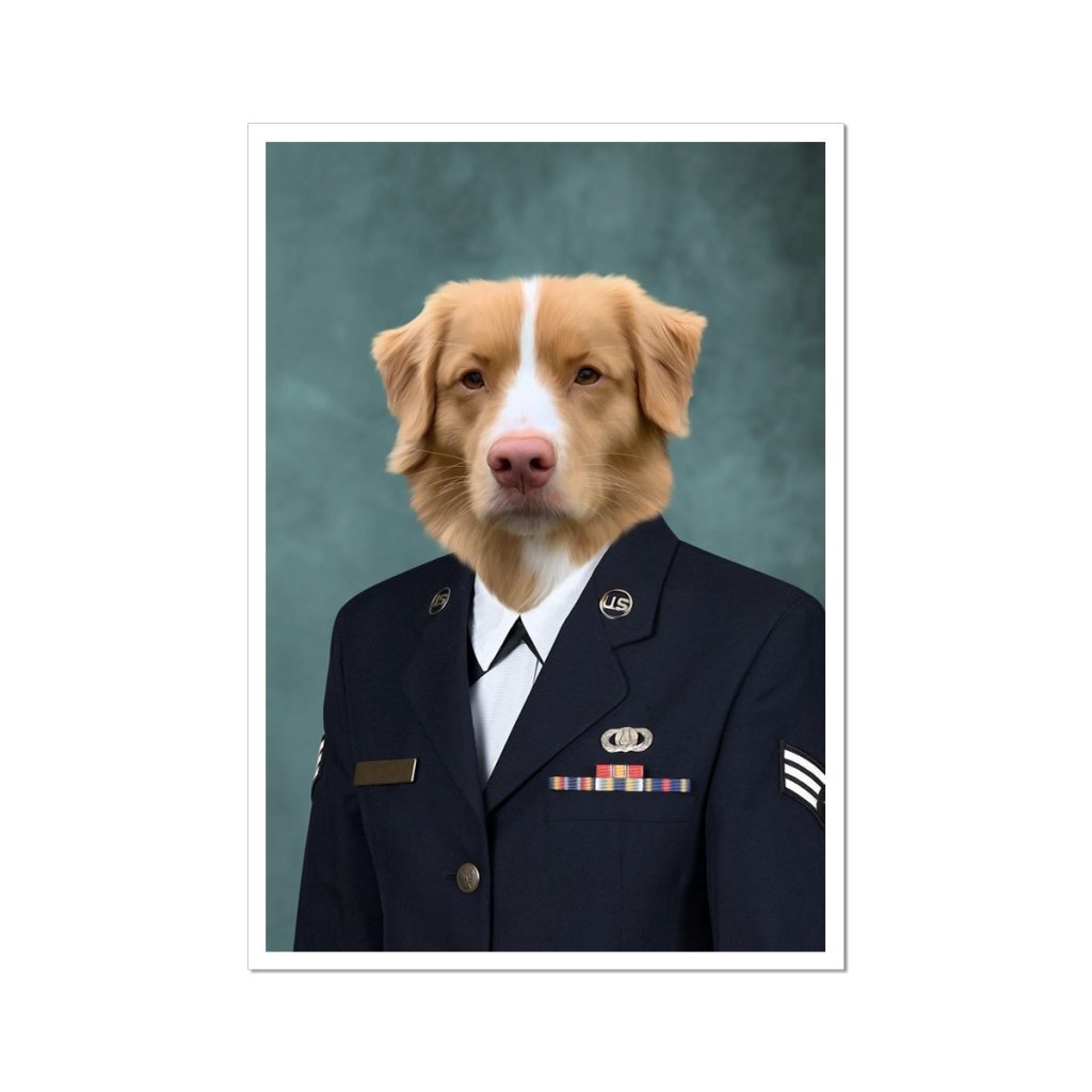 The US Female Navy Officer: Custom Pet Portrait - Paw & Glory - Dog Portraits - Pet Portraits