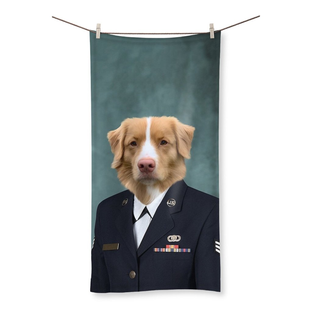 The US Female Navy Officer: Custom Pet Towel - Paw & Glory - Dog Portraits - Pet Portraits