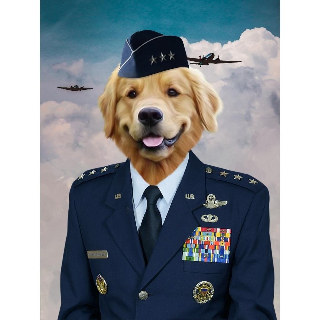 The US Male Airforce Officer: Custom Digital Download Pet Portrait - Paw & Glory - Dog Portraits - Pet Portraits