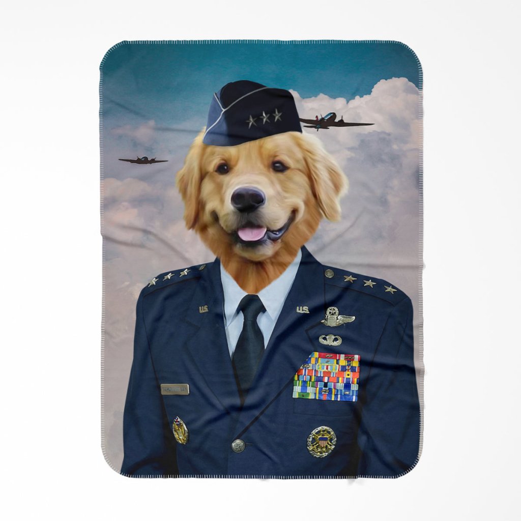 The US Male Airforce Officer: Custom Pet Blanket - Paw & Glory - Dog Portraits - Pet Portraits