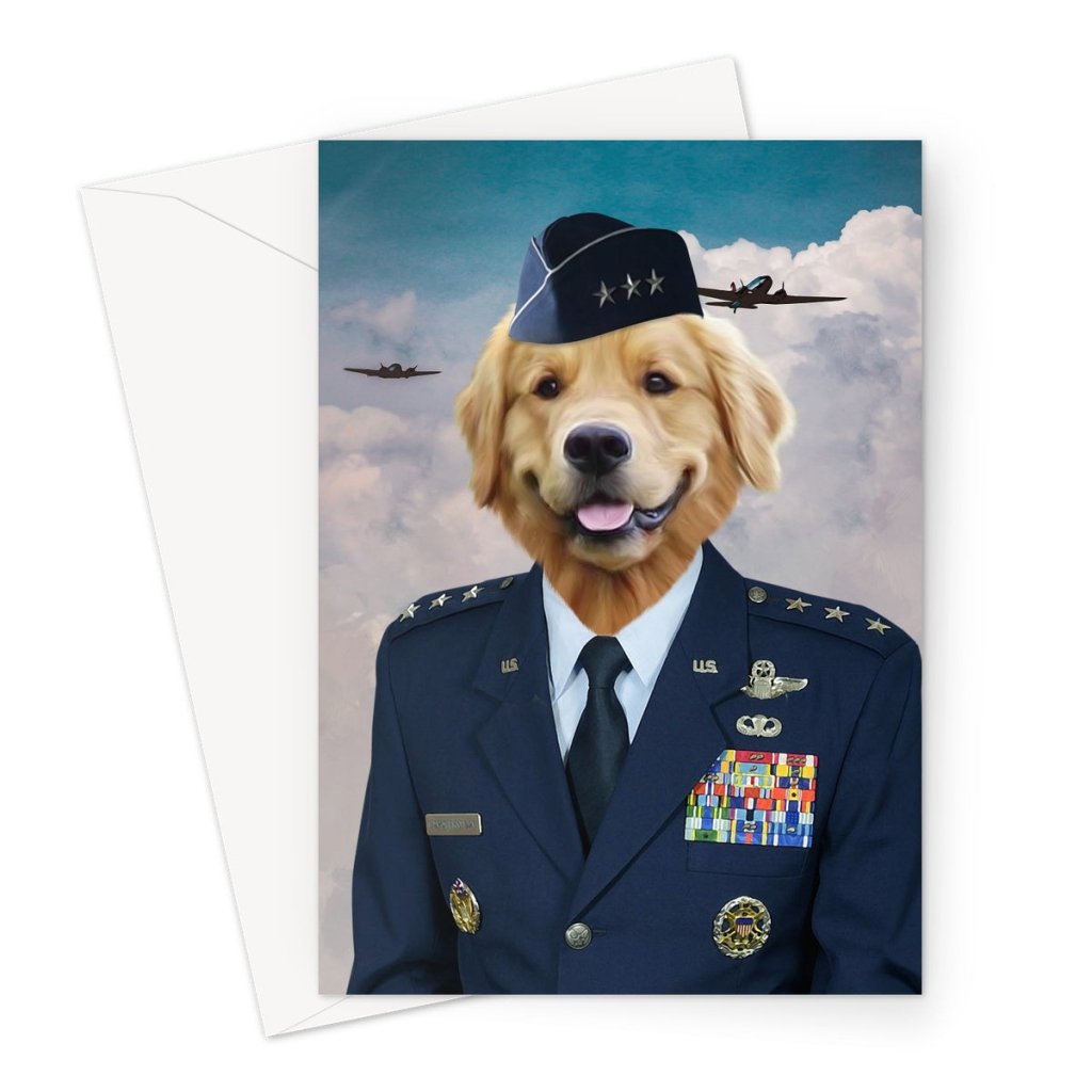 The US Male Airforce Officer: Custom Pet Greeting Card - Paw & Glory - Dog Portraits - Pet Portraits