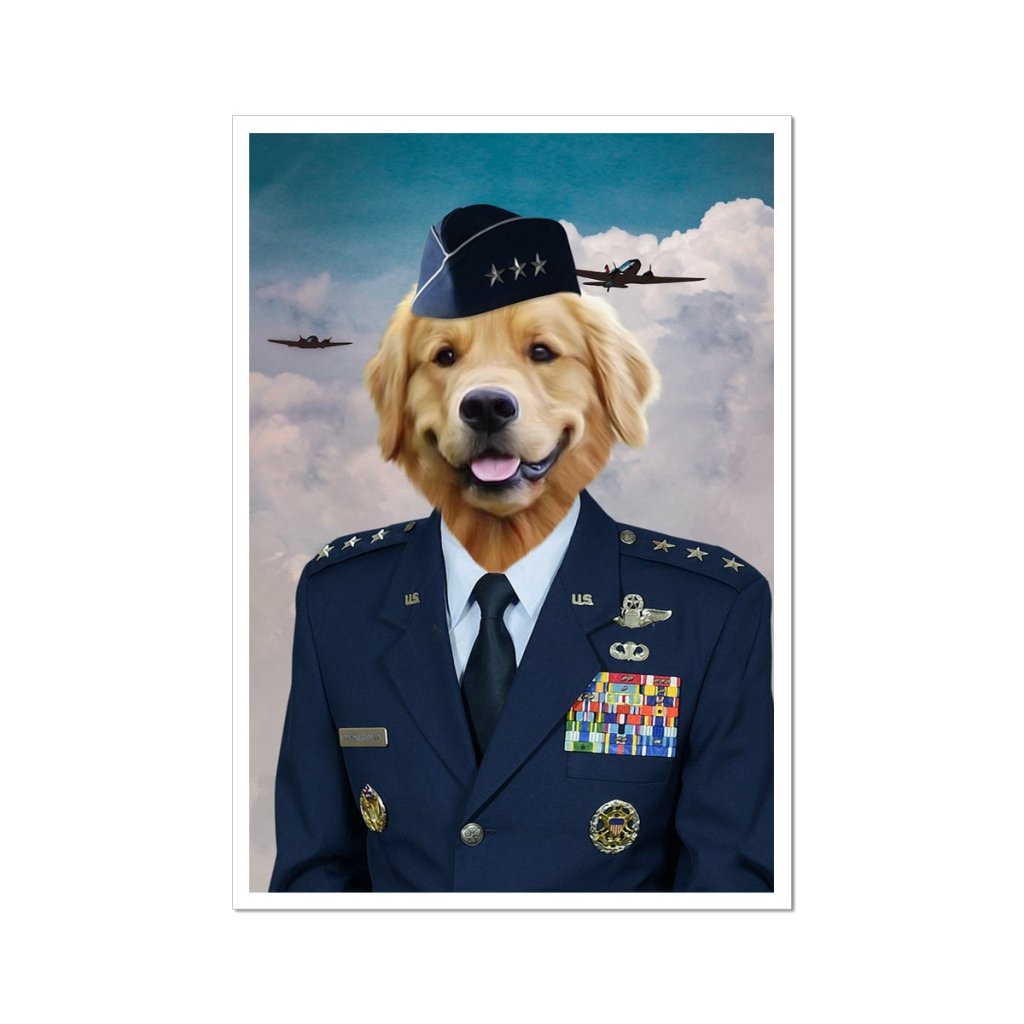 The US Male Airforce Officer: Custom Pet Portrait - Paw & Glory - Dog Portraits - Pet Portraits