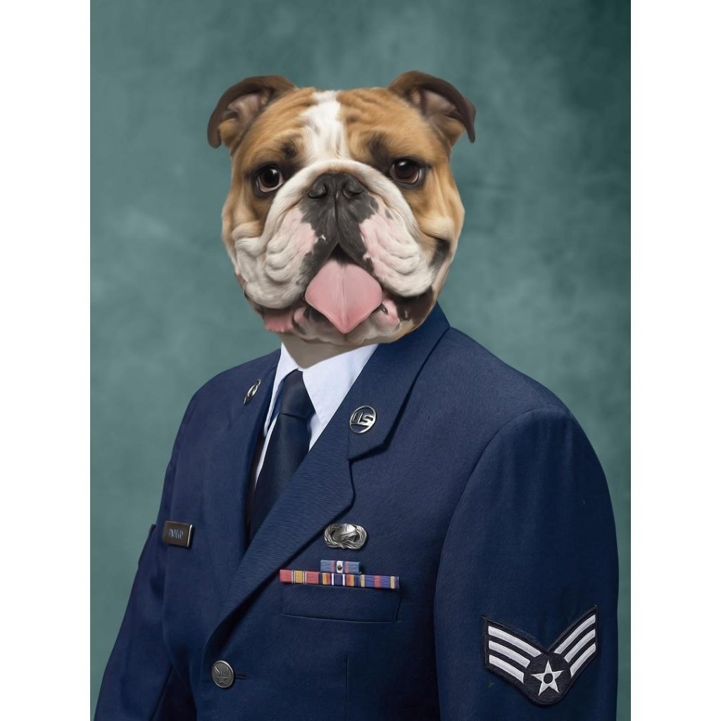 The US Male Navy Officer: Custom Digital Download Pet Portrait - Paw & Glory - Dog Portraits - Pet Portraits