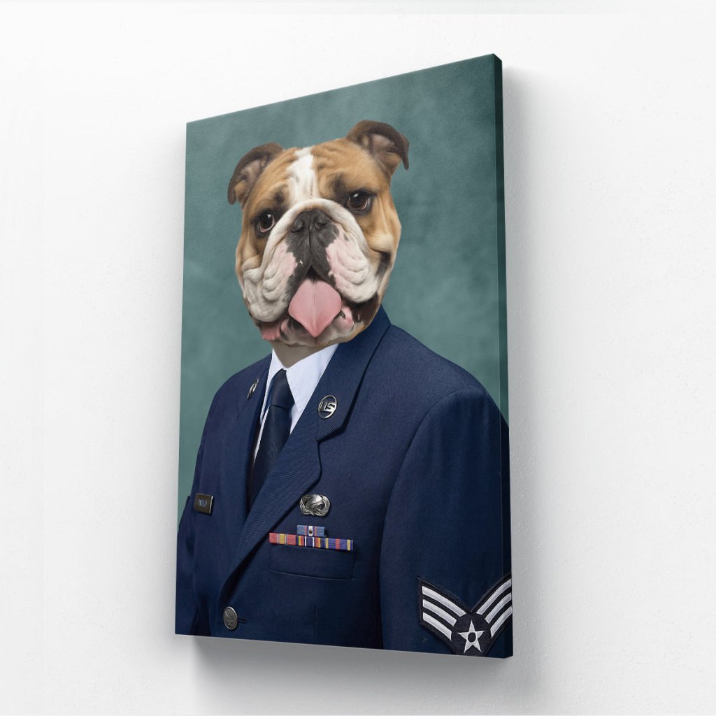 The US Male Navy Officer: Custom Pet Canvas - Paw & Glory - Dog Portraits - Pet Portraits