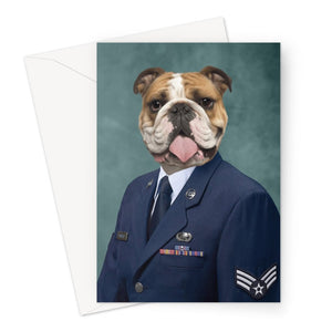 The US Male Navy Officer: Custom Pet Greeting Card - Paw & Glory - Dog Portraits - Pet Portraits