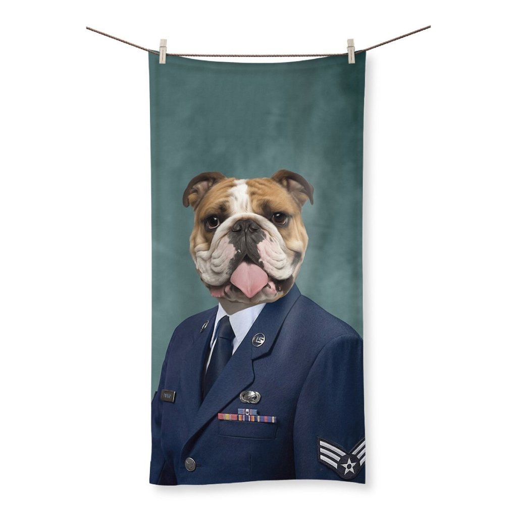 The US Male Navy Officer: Custom Pet Towel - Paw & Glory - Dog Portraits - Pet Portraits