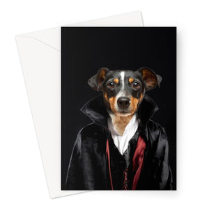 The Vampire: Custom Pet Greeting Card - Paw & Glory - Dog Portraits - Pet Portraits