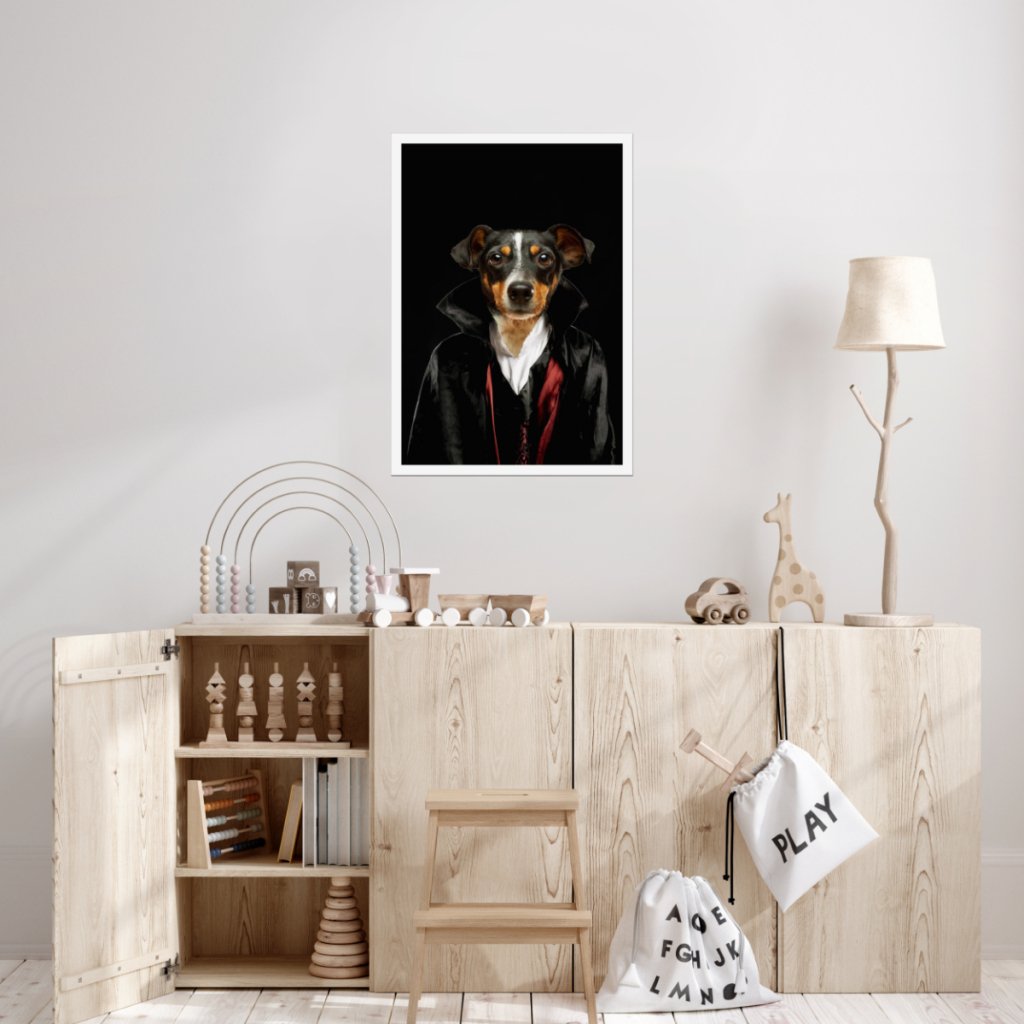 The Vampire: Custom Pet Poster - Paw & Glory - Dog Portraits - Pet Portraits