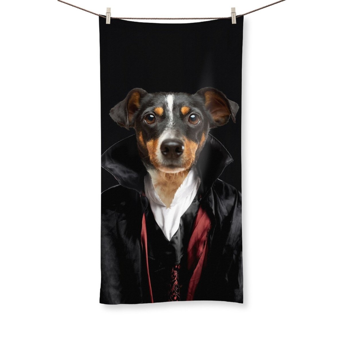 The Vampire: Custom Pet Towel - Paw & Glory - Dog Portraits - Pet Portraits