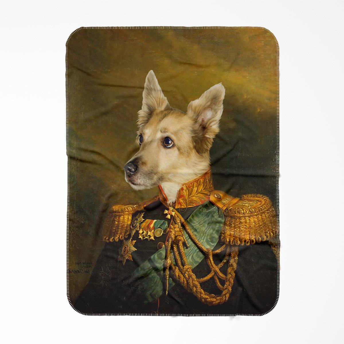 The Veteran: Custom Pet Blanket - Paw & Glory - Dog Portraits - Pet Portraits