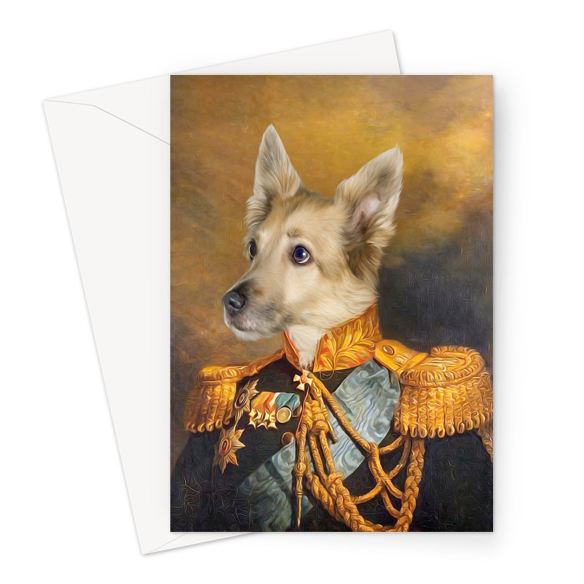 The Veteran: Custom Pet Greeting Card - Paw & Glory - Dog Portraits - Pet Portraits