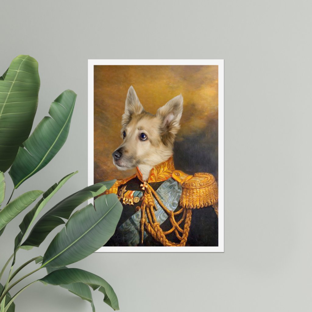 The Veteran: Custom Pet Poster - Paw & Glory - Dog Portraits - Pet Portraits